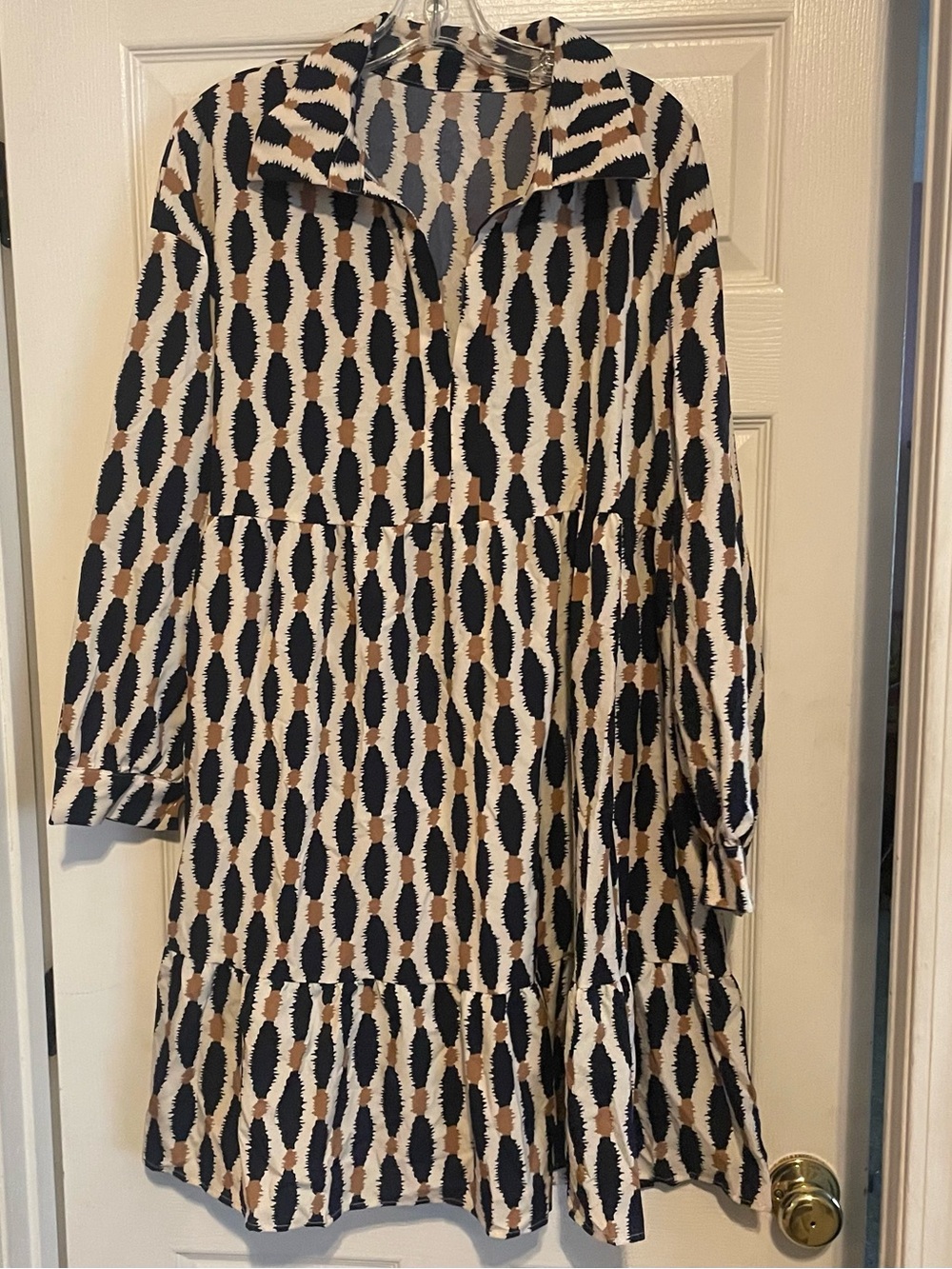 SHEIN LUNE Allover Print Ruffle Hem Smock Dress 2xl